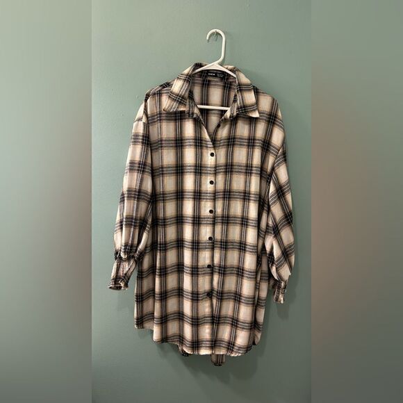 NWOT … SHEIN “Size: M” Oversized Plaid Shirt - Picture 1 of 4